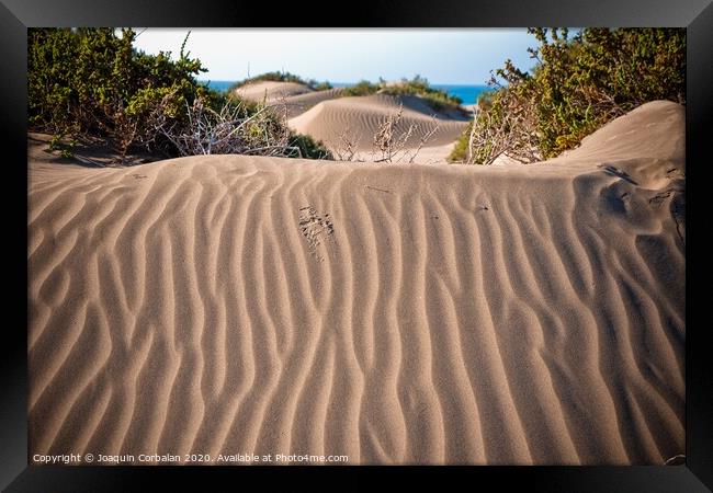 Dunas del desierto con ondasDesert dunes with waves Framed Print by Joaquin Corbalan