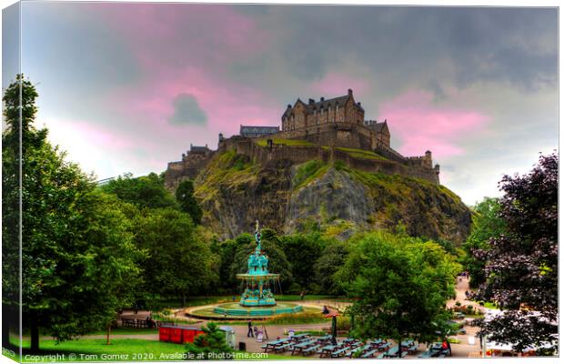 Ross Fountain and Castle Canvas Print by Tom Gomez