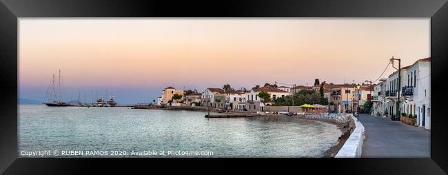 The coastline of the Spetses Island, Greece. Framed Print by RUBEN RAMOS