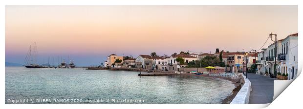 The coastline of the Spetses Island, Greece. Print by RUBEN RAMOS
