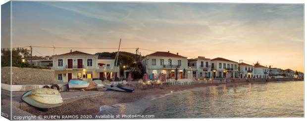 The coastline of the Spetses Island, Greece. Canvas Print by RUBEN RAMOS