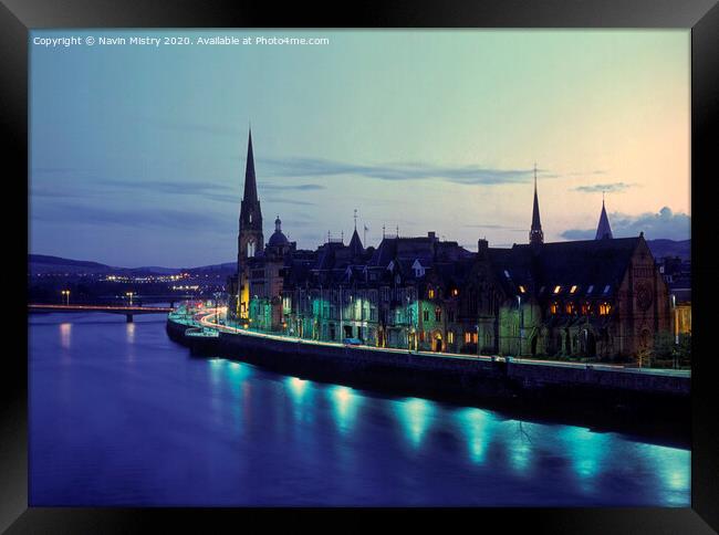 Perth and the River Tay, Scotland Framed Print by Navin Mistry