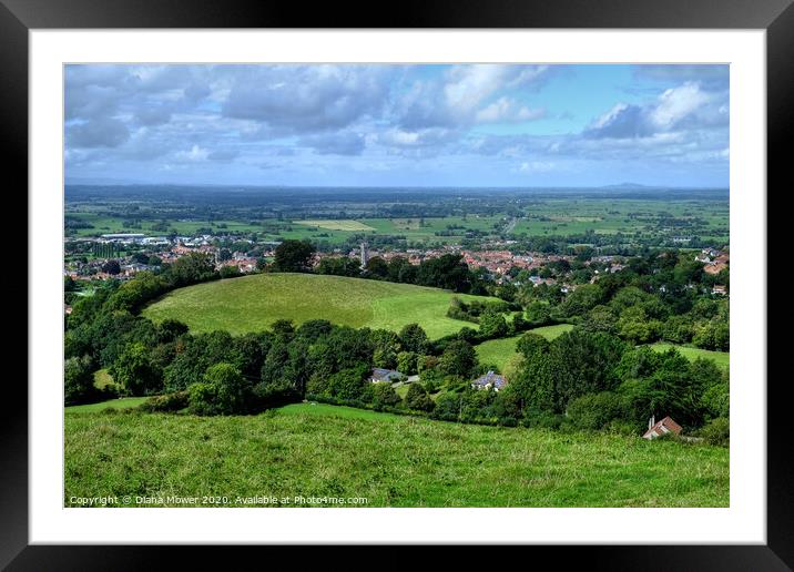 Glastonbury Tor View Somerset                      Framed Mounted Print by Diana Mower
