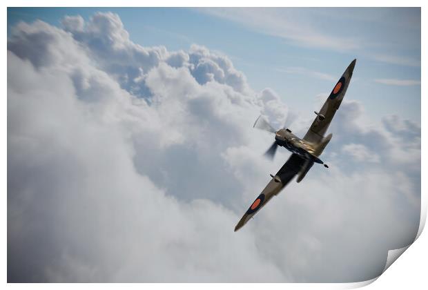 Spitfire Aerial Ace Print by J Biggadike