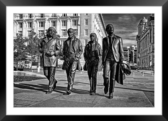 beatles statue liverpool Framed Mounted Print by Kevin Britland