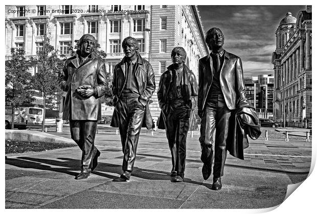 beatles statue liverpool Print by Kevin Britland