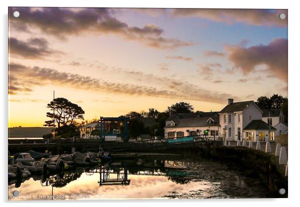 Sunrise Castaways Mylor Yacht Harbour Cornwall  Acrylic by Jim Key