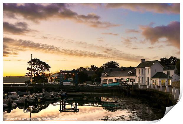 Sunrise Castaways Mylor Yacht Harbour Cornwall  Print by Jim Key