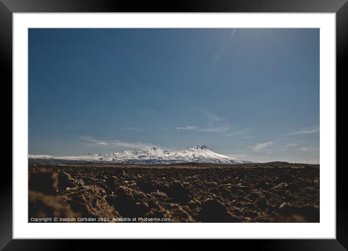 Turkish landscapes with snowy mountains in the background Framed Mounted Print by Joaquin Corbalan