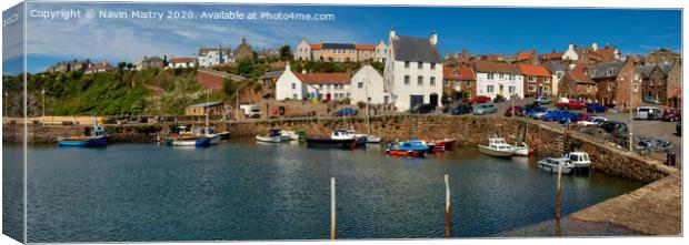 Crail Harbour Panoramic Canvas Print by Navin Mistry