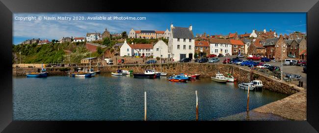Crail Harbour Panoramic Framed Print by Navin Mistry