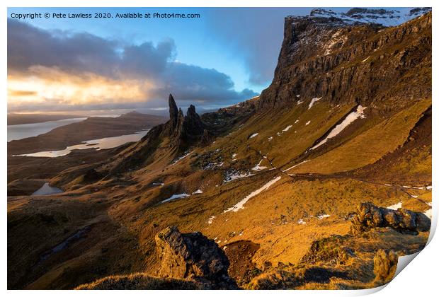 Sunrise Old man of Storr Print by Pete Lawless