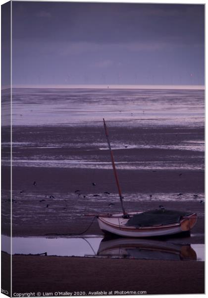 Meols Shore Yacht Canvas Print by Liam Neon