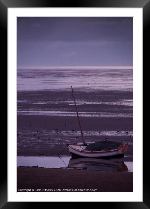 Meols Shore Yacht Framed Mounted Print by Liam Neon