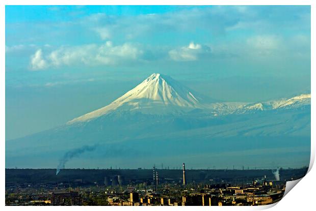 View of the majestic Mount Ararat. Print by Mikhail Pogosov