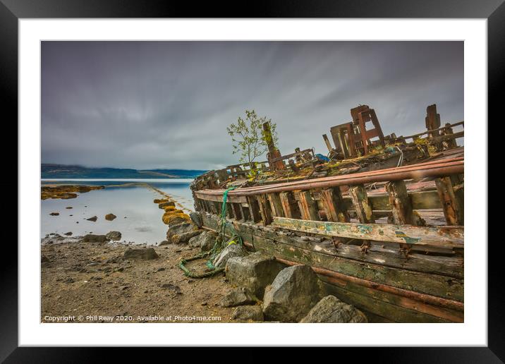 Salen Wreck Framed Mounted Print by Phil Reay