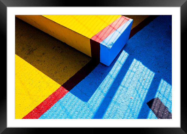 Painted asphalt of bright colors as artistic background. Framed Mounted Print by Joaquin Corbalan