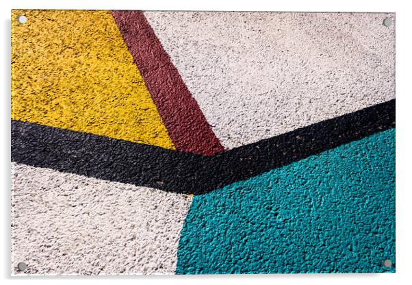 Grunge halftone asphalt wall texture and colorful rough stone surface background. Acrylic by Joaquin Corbalan