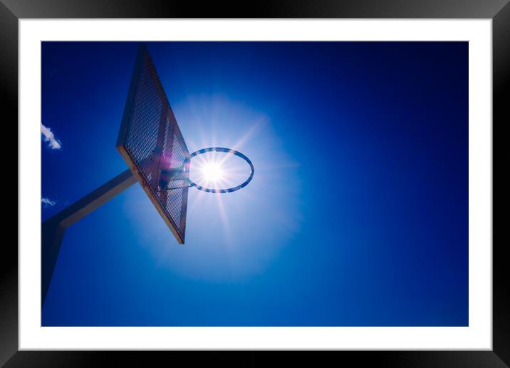 Reaching goals is within reach of the willpower of entrepreneurs who manage to launch their business, blue sky conceptual background. Framed Mounted Print by Joaquin Corbalan