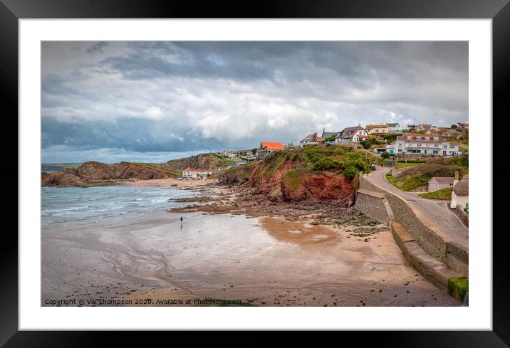 Approaching Hope Cove Framed Mounted Print by Viv Thompson