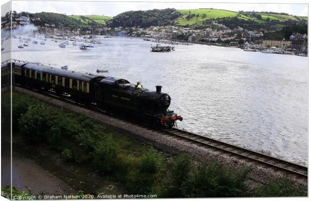 Steaming through scenic Dartmouth Canvas Print by Graham Nathan