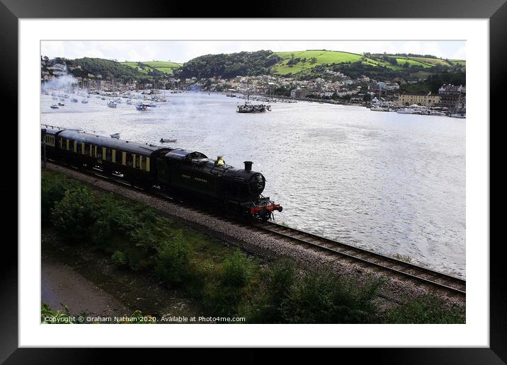 Steaming through scenic Dartmouth Framed Mounted Print by Graham Nathan