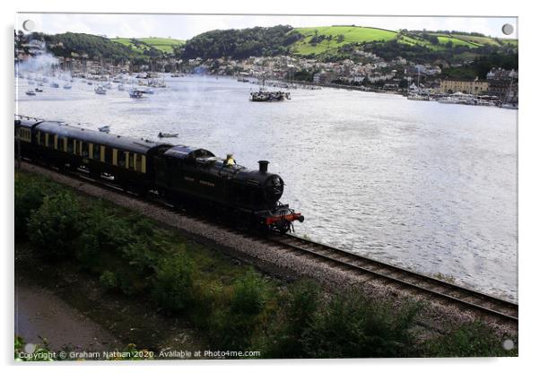 Steaming through scenic Dartmouth Acrylic by Graham Nathan