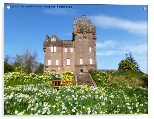 Spring at Brodick Castle, Acrylic by Lilian Marshall
