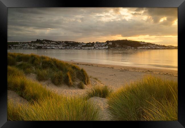 Appledore from the dunes of Instow Framed Print by Tony Twyman