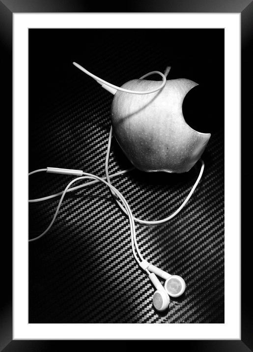 apple music on carbon Framed Mounted Print by Alessandro Della Torre
