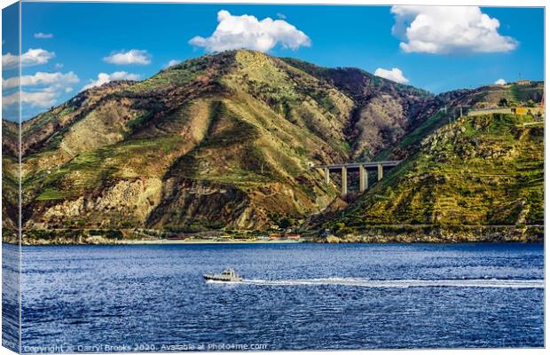 Pilot Boat in Strait of Messina Canvas Print by Darryl Brooks