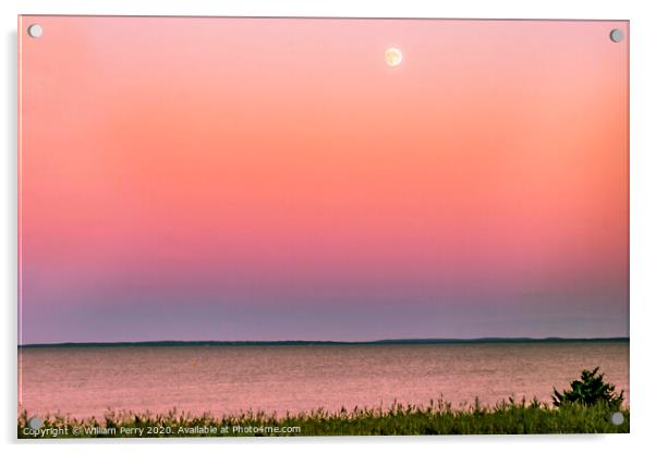 Sunset Padanaram View Ocean Dartmouth Massachusett Acrylic by William Perry