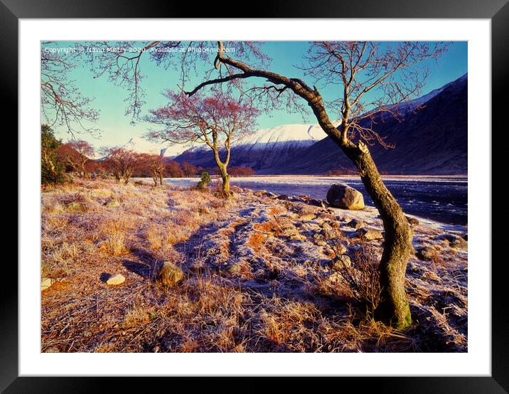 A winter scene of Glen Etive, Highlands, Scotland Framed Mounted Print by Navin Mistry