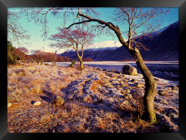 A winter scene of Glen Etive, Highlands, Scotland Framed Print by Navin Mistry