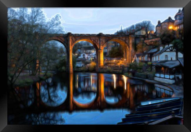 Knaresborough North Yorkshire abstract effect Framed Print by mike morley