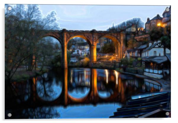 Knaresborough North Yorkshire abstract effect Acrylic by mike morley