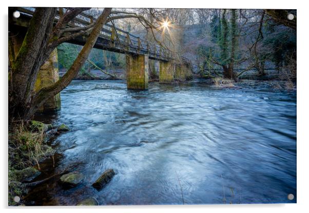 River Nidd near Knaresborough North Yorkshire Acrylic by mike morley