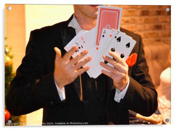 magic trick with cards Acrylic by M. J. Photography