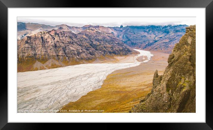 Glacier seen from the top of the mountain. Framed Mounted Print by Joaquin Corbalan