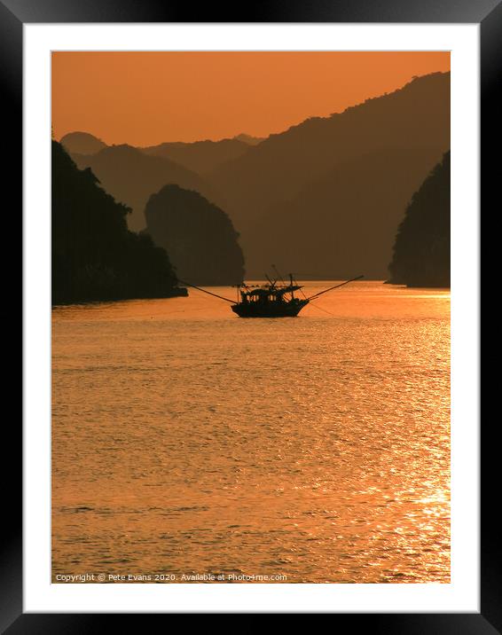 Halong Sunset Framed Mounted Print by Pete Evans