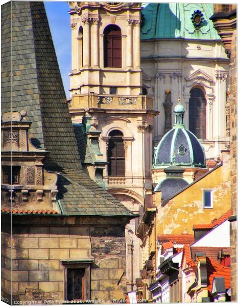 Buildings of Prague  Canvas Print by Pete Evans