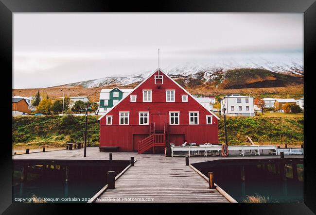 Fishing village on the east coast of Iceland Framed Print by Joaquin Corbalan