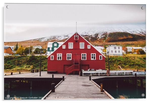 Fishing village on the east coast of Iceland Acrylic by Joaquin Corbalan