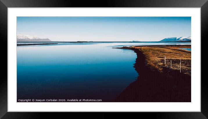 Scene of tranquility and relaxation in a calm sea in nature Framed Mounted Print by Joaquin Corbalan