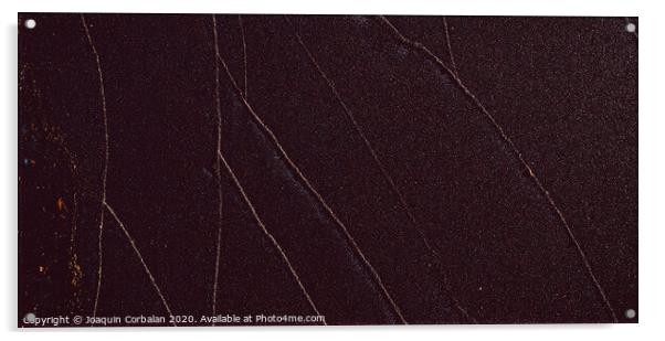 Sand texture of black beach with lines Acrylic by Joaquin Corbalan