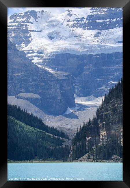 Lake Louise and the Mountain Framed Print by Pete Evans