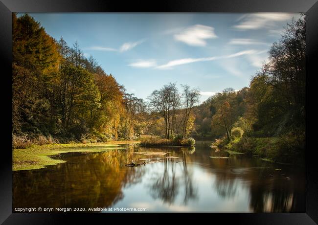 The lake at Penllergare valley woods Framed Print by Bryn Morgan