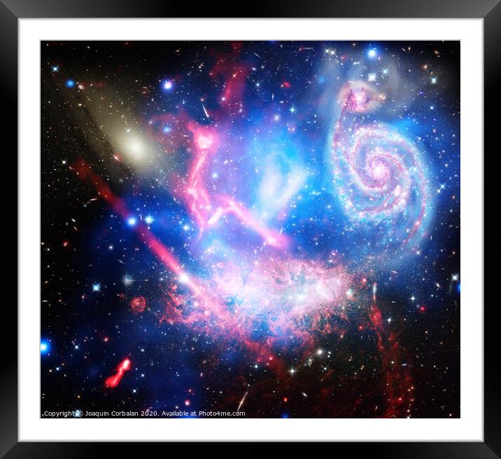 Telescopes Combine to Push Frontier on Galaxy Clusters.  Framed Mounted Print by Joaquin Corbalan