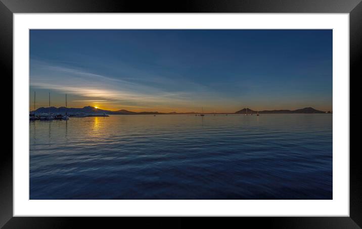 Sunrise across the bay of Pollensa Framed Mounted Print by Perry Johnson