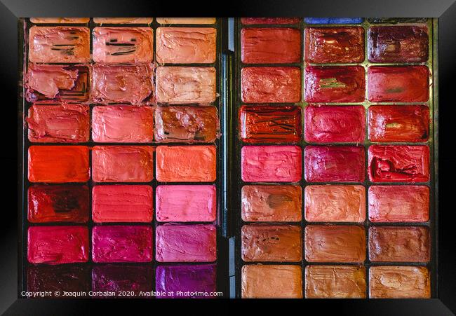 Makeup palette with multiple colors. Framed Print by Joaquin Corbalan